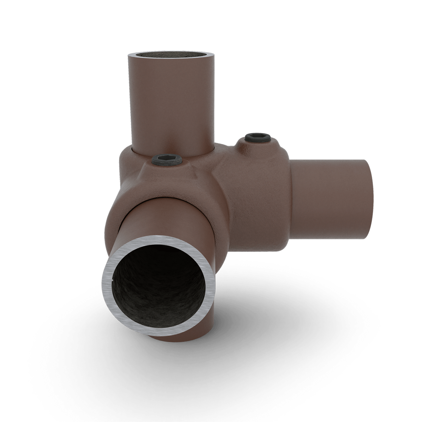 Buiskoppeling Hoekstuk doorlopende staander - vintage bruin-B / 26,9 mm